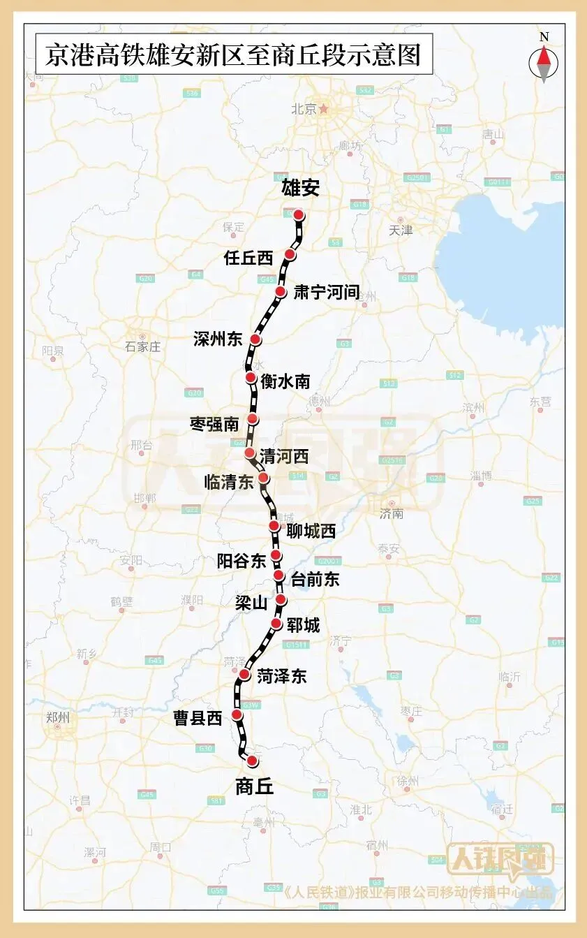 六郃彩：京港高鉄雄商段（山東段）進入運行試騐堦段，設計時速 350 公裡